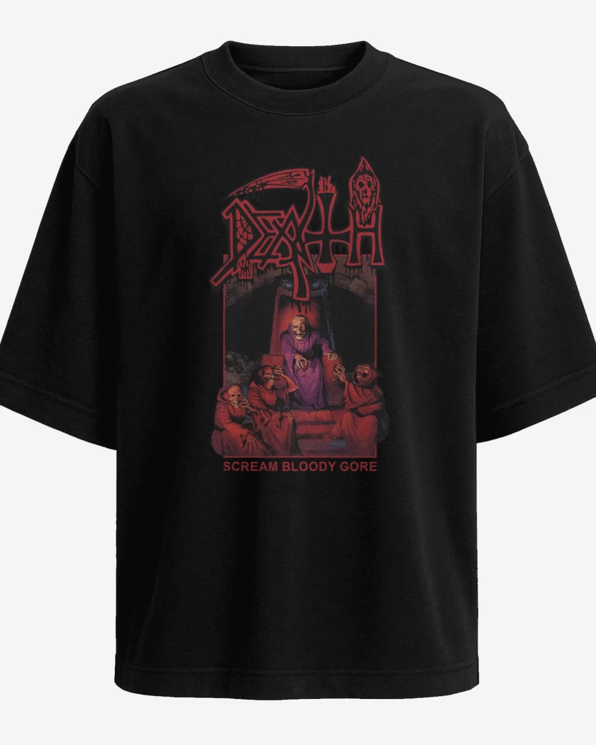 Polera Oversize Death Scream Bloody Gore v2