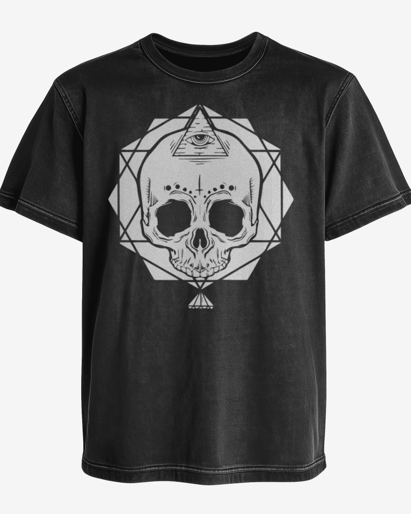 Polera desgastada Negro de White Skull