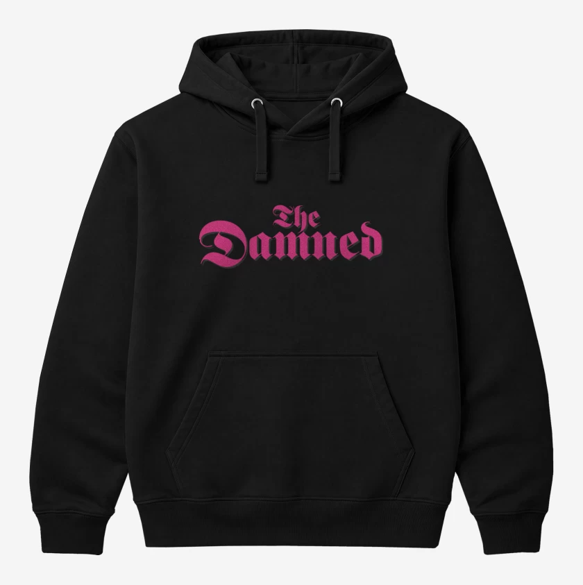 Polerón Canguro Negro de The Damned Logo