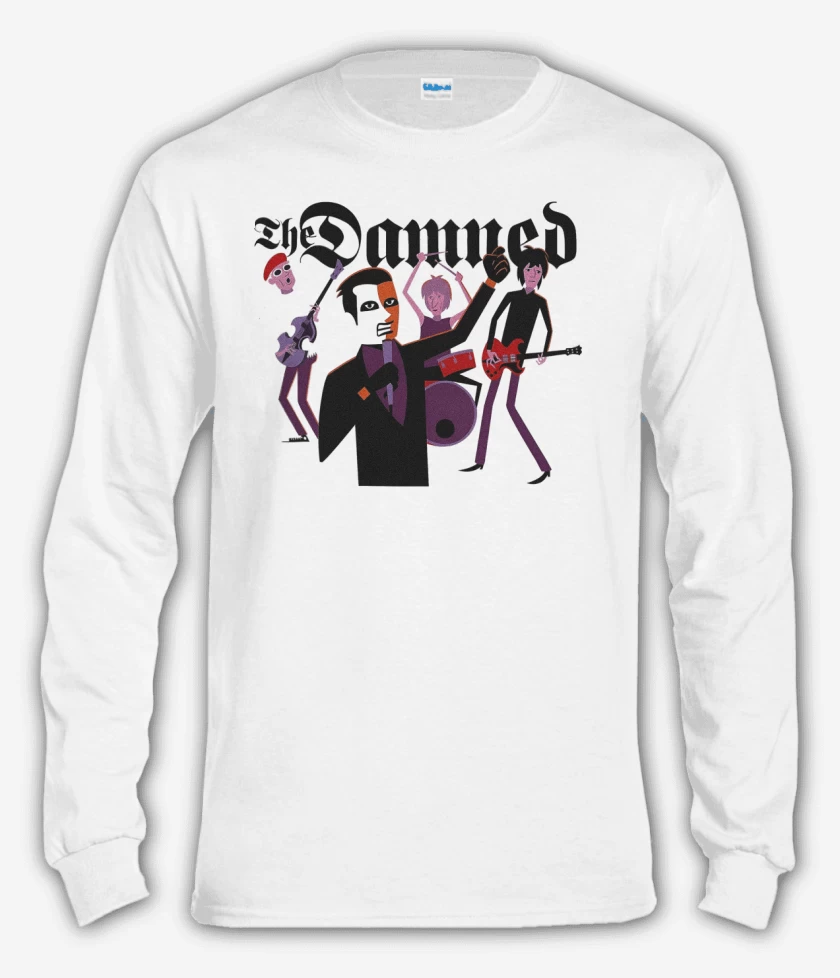 Polera manga larga Blanco de The Damned Cartoon