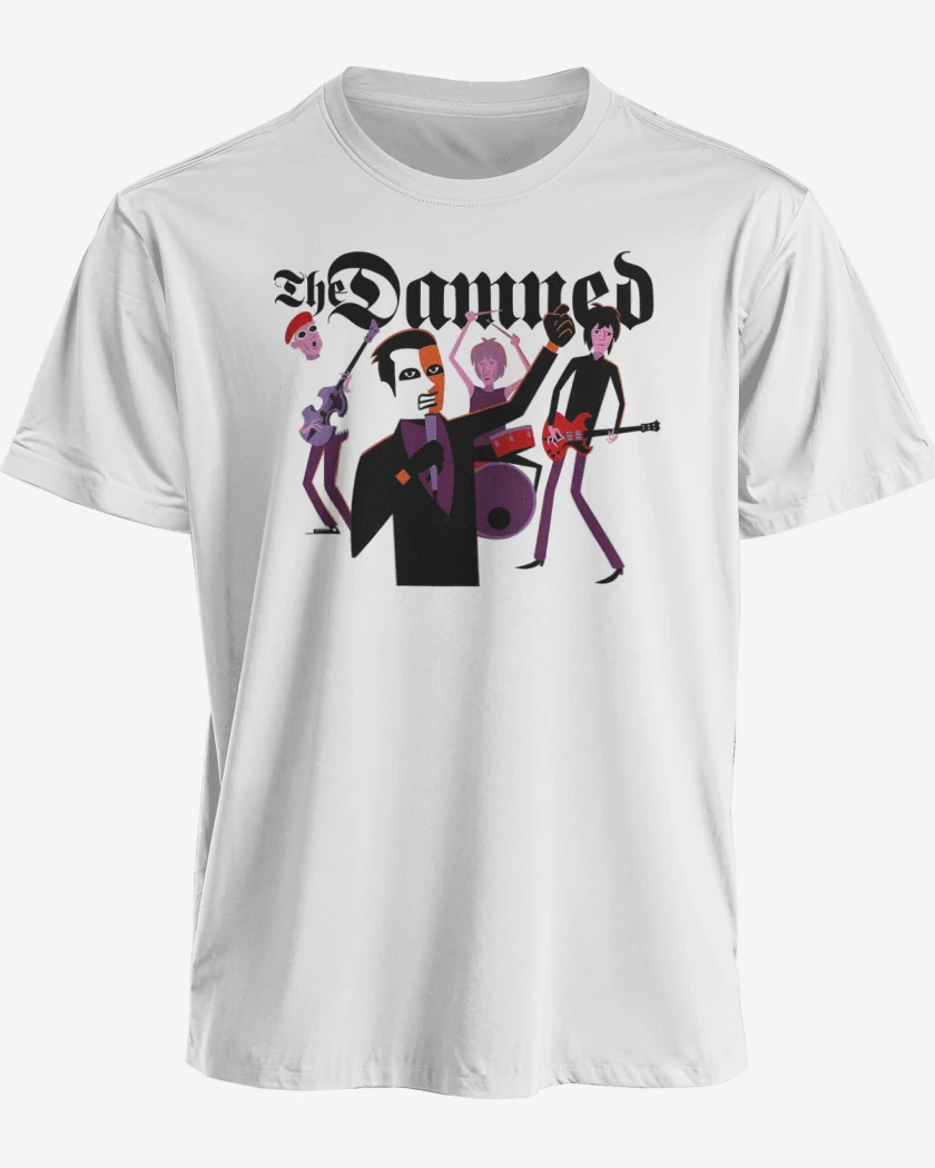 Polera premium Blanco de The Damned Cartoon