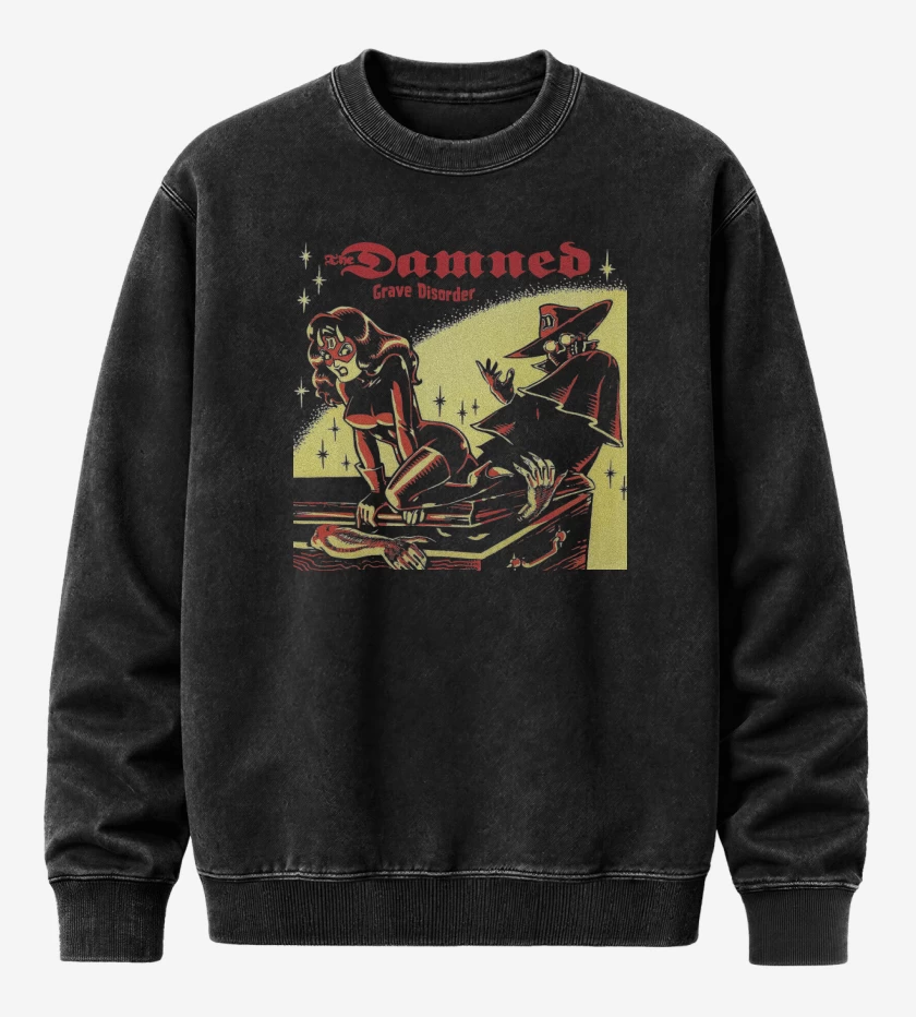 Poleron Polo Acid Wash Negro de The Damned Grave Disorder