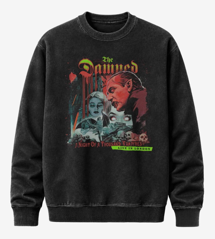 Poleron Polo Acid Wash Negro de The Damned A Night of 