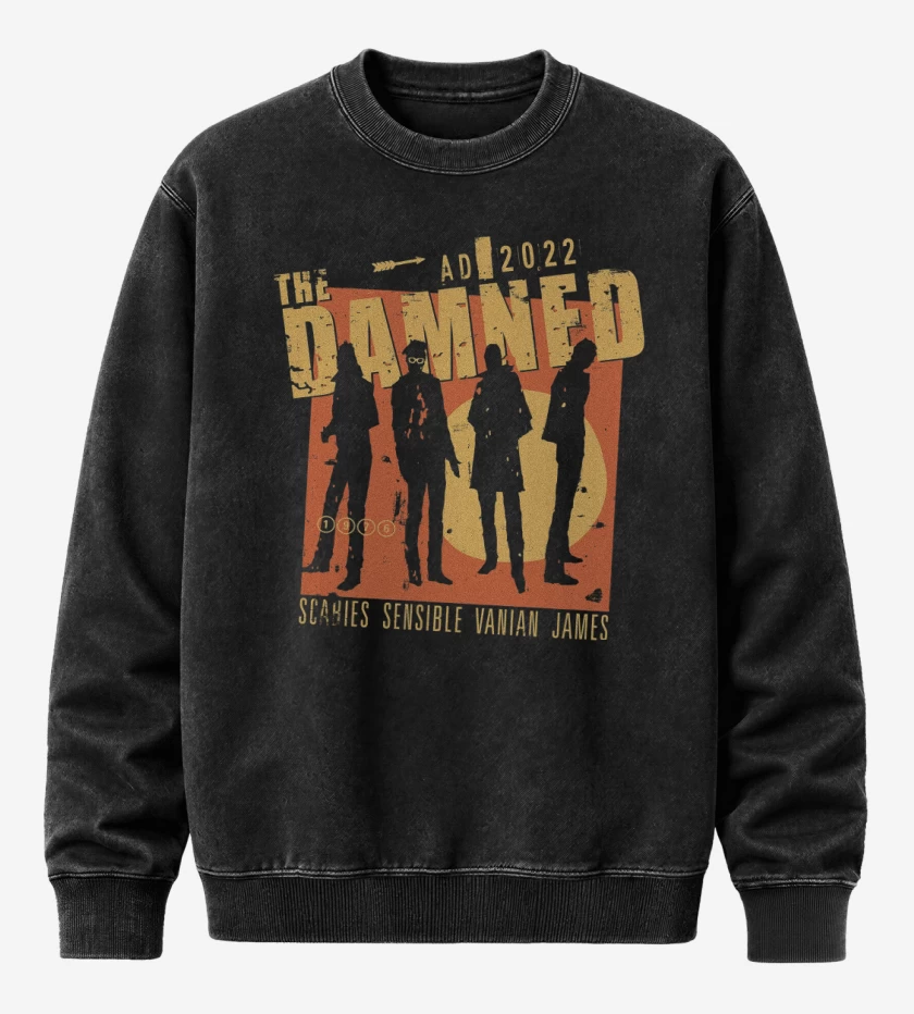 Poleron Polo Acid Wash Negro de The Damned AD 2022