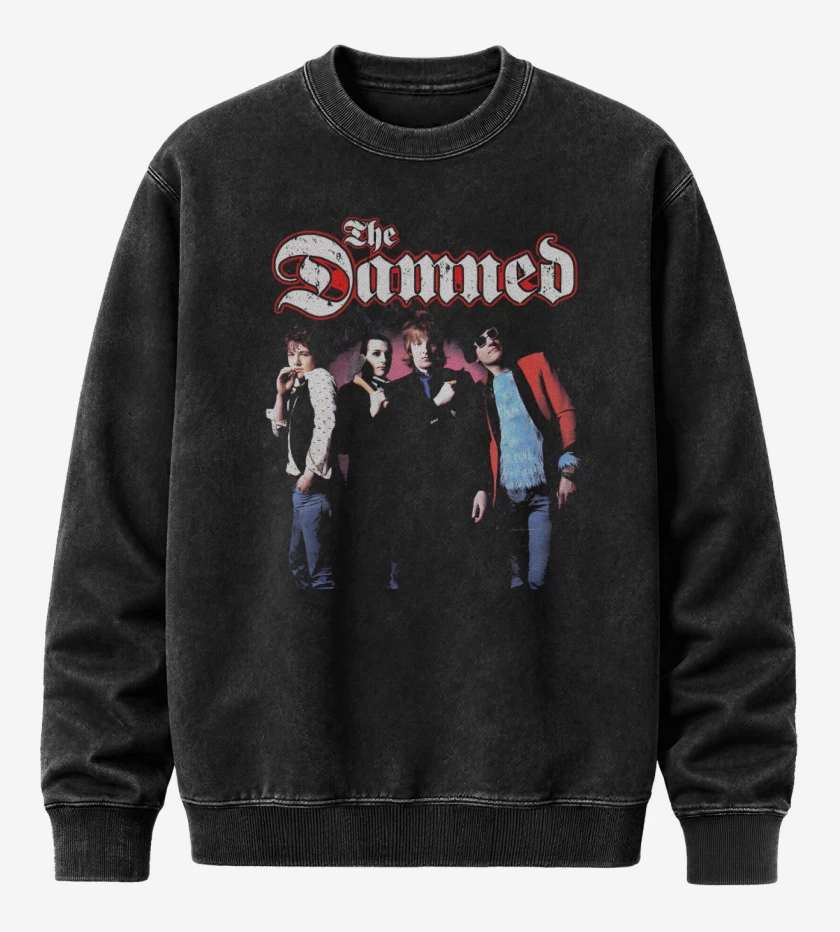 Poleron Polo Acid Wash Negro de The Damned Band