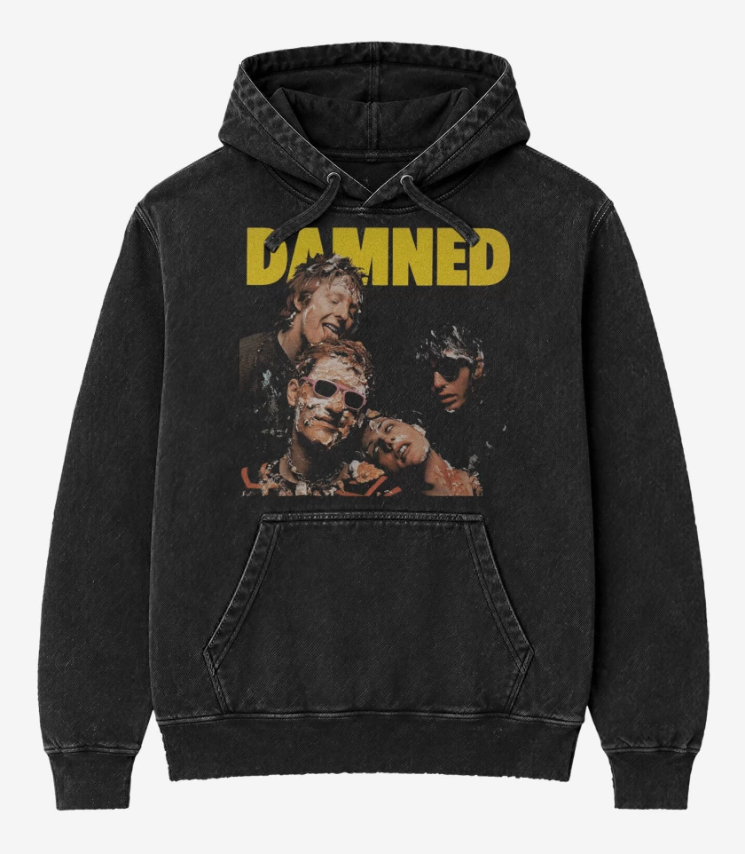 Poleron Canguro Acid Wash Negro de The Damned Damned Damned