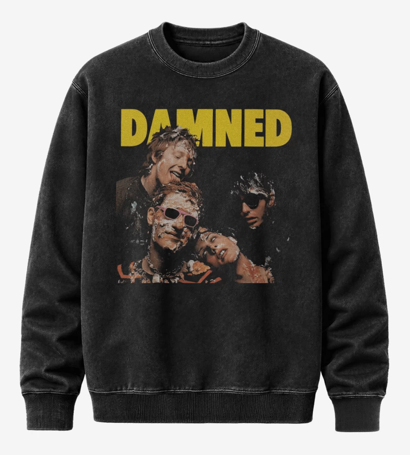 Poleron Polo Acid Wash Negro de The Damned Damned Damned