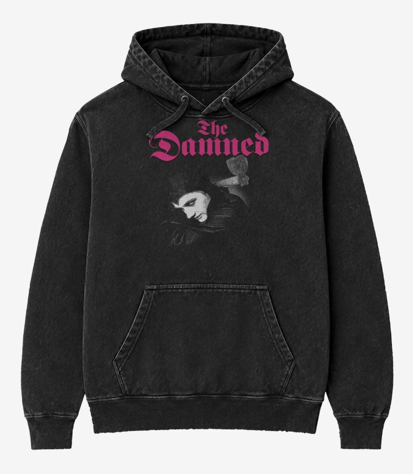Poleron Canguro Acid Wash Negro de The Damned Dave Vanian