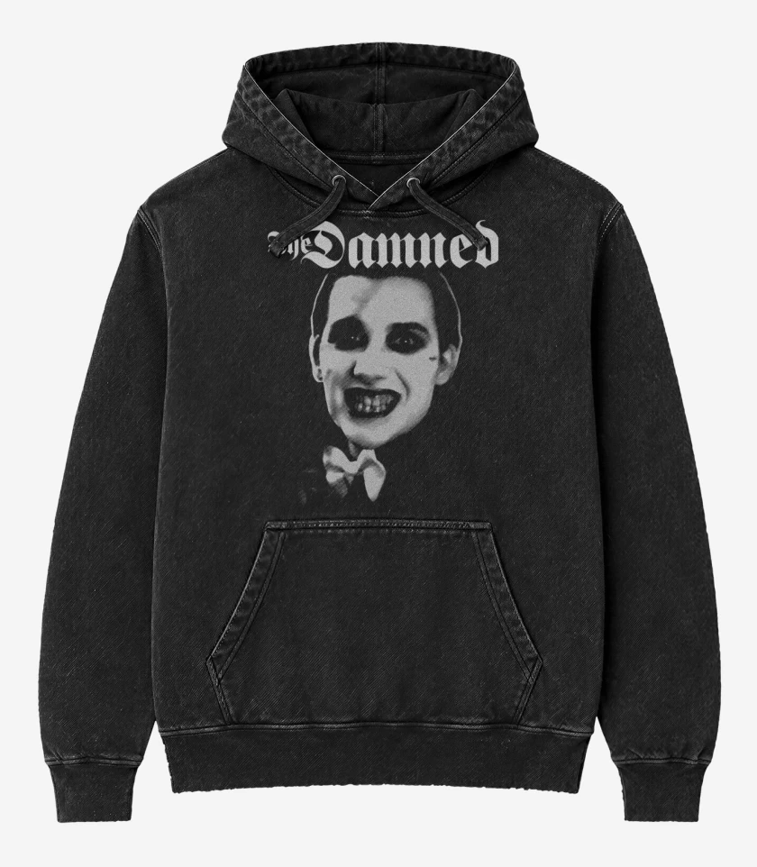 Poleron Canguro Acid Wash Negro de The Damned Vanian