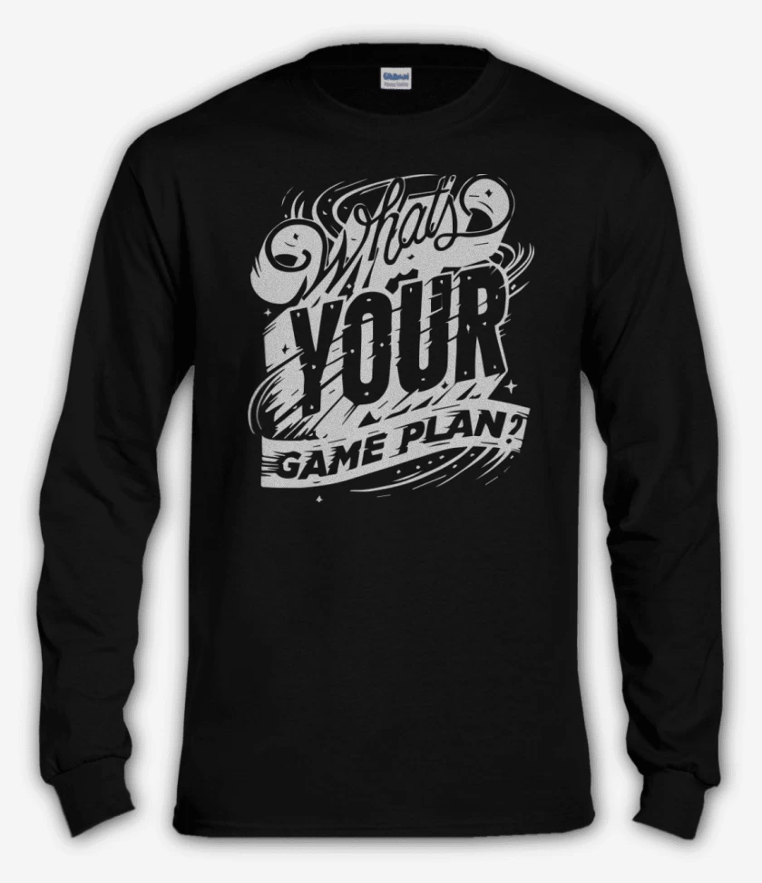 Polera manga larga Negro de Whats your game plan
