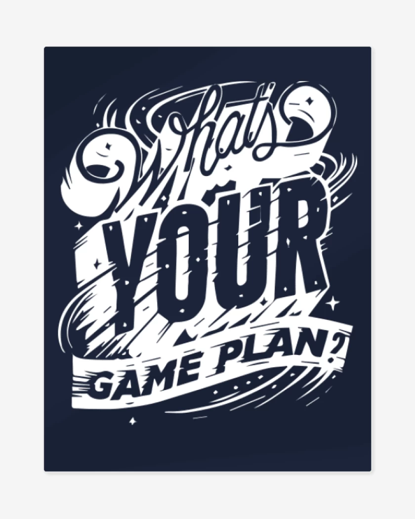 Print metalico Azul Marino de Whats your game plan