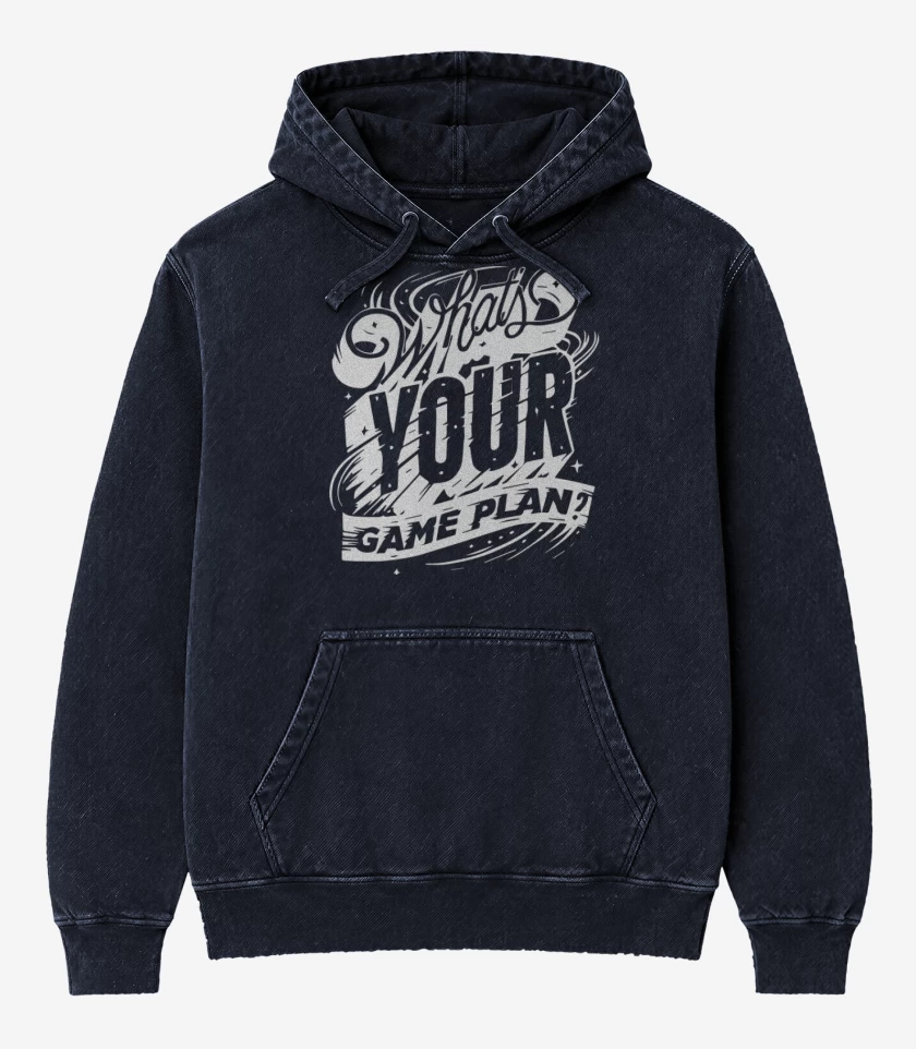 Poleron Canguro Acid Wash Azul Marino de Whats your game plan