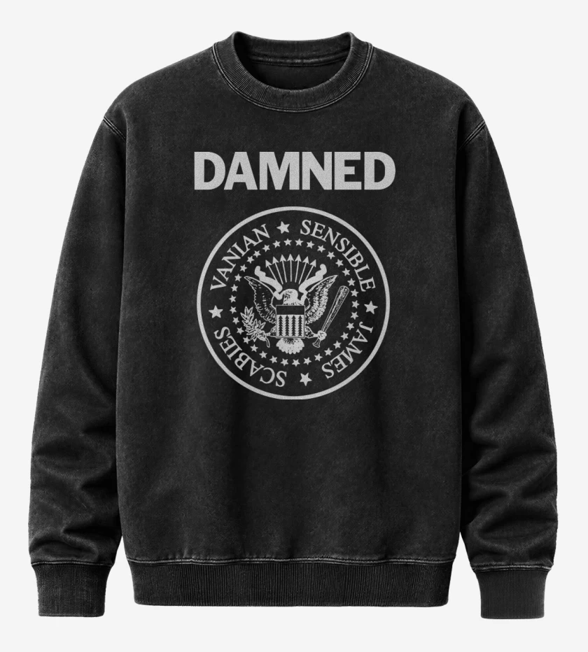 Poleron Polo Acid Wash Negro de THE DAMNED
