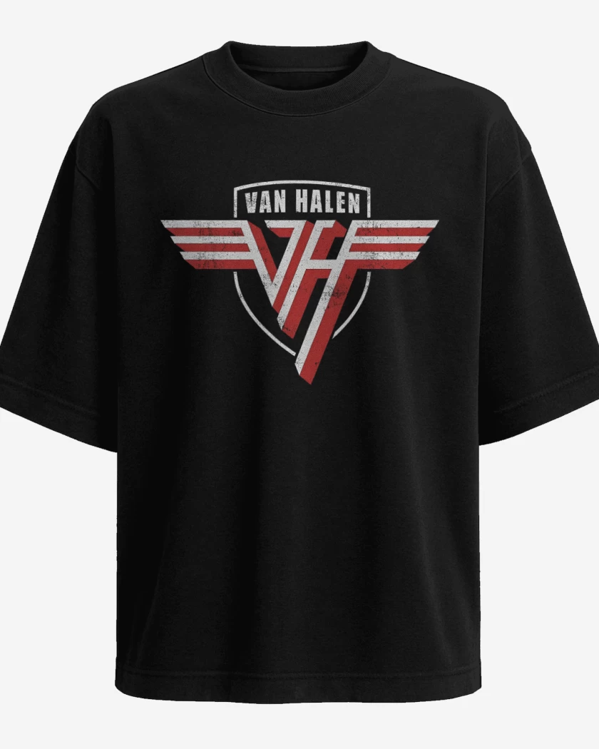 Polera Oversize Negro de Van Halen Logo