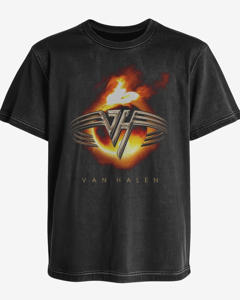Polera desgastada Negro de Van Halen