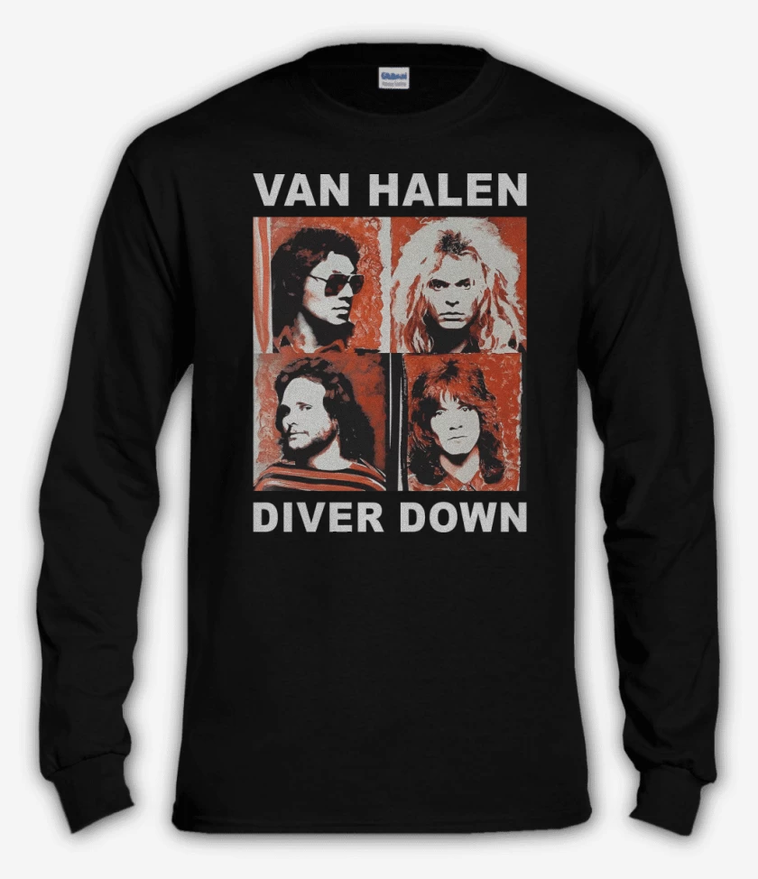 Polera manga larga Negro de Van Halen Diver Down