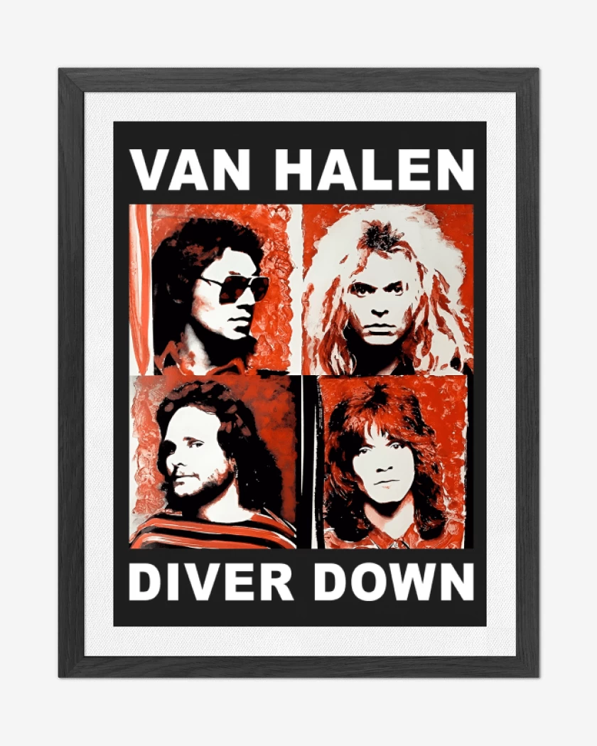Cuadro decorativo Negro de Van Halen Diver Down