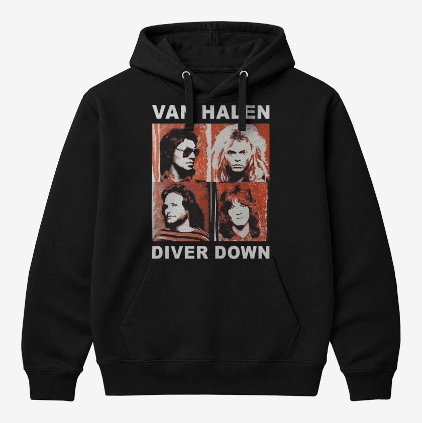 Polerón Canguro Negro de Van Halen Diver Down