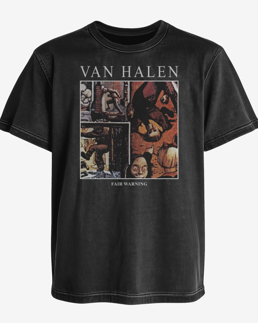 Polera desgastada Negro de Van Halen Fair Warning