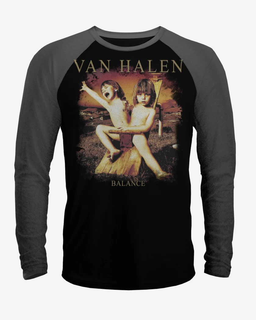 Polera Raglan Negro / Negro Heather de Van Halen Balance