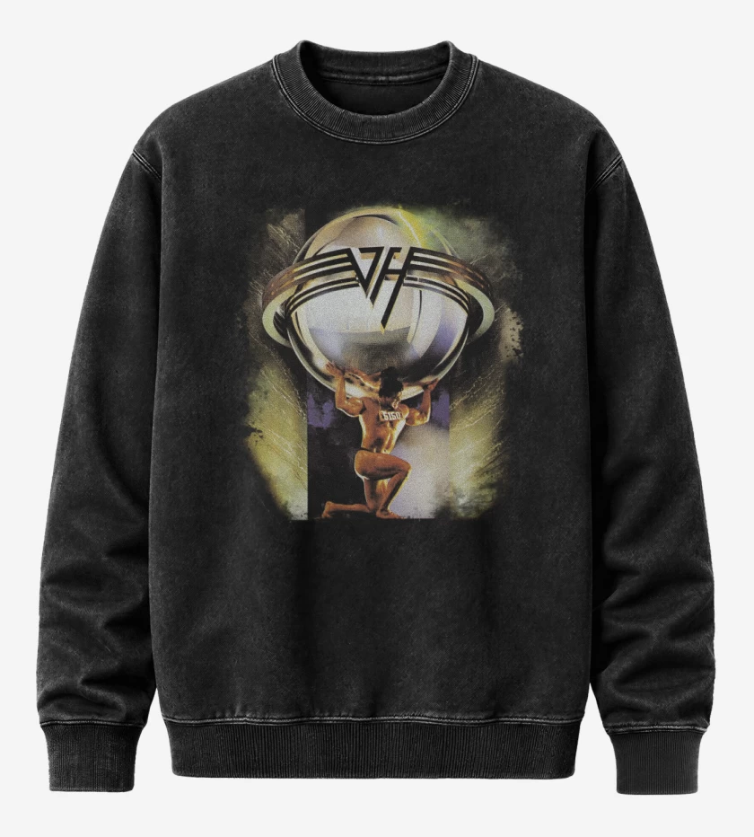 Poleron Polo Acid Wash Negro de Van Halen 5150