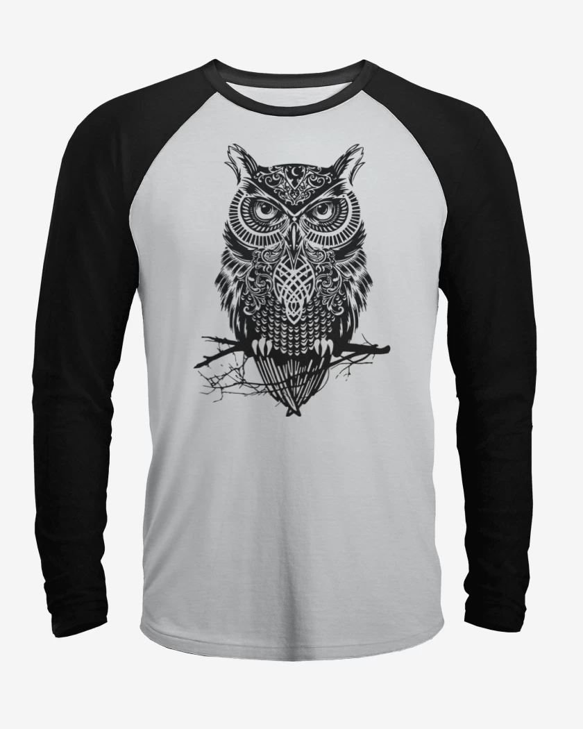 Polera Raglan Blanco / Negro de Buho