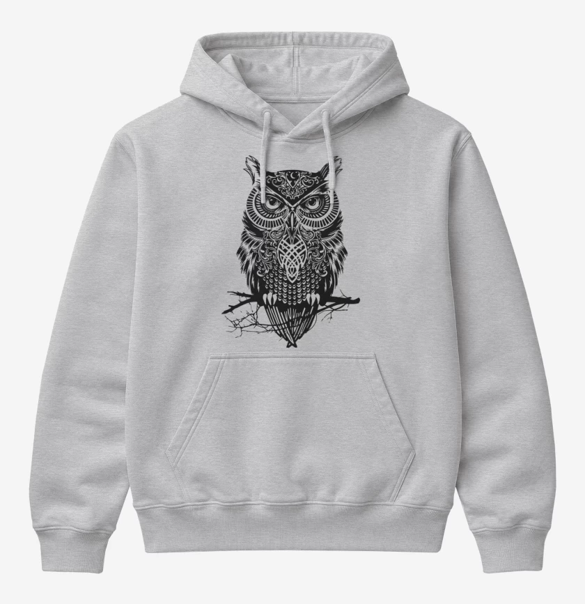 Poleron Canguro básico Gris Melange de Buho