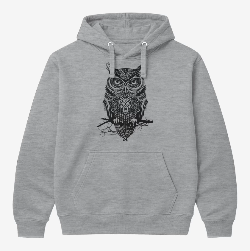 Polerón Canguro Gris Melange de Buho