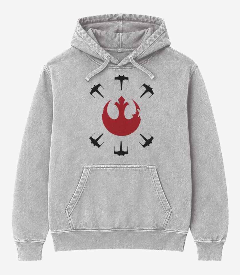 Poleron Canguro Acid Wash Gris Melange de The rebellion