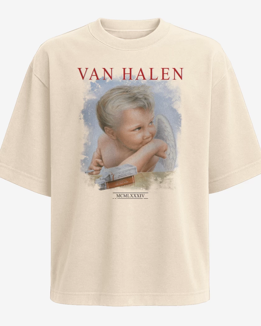 Polera Oversize Beige de Van Halen 1984 B
