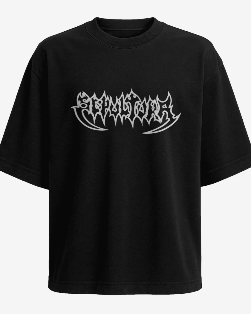 Polera Oversize Negro de Sepultura Logo