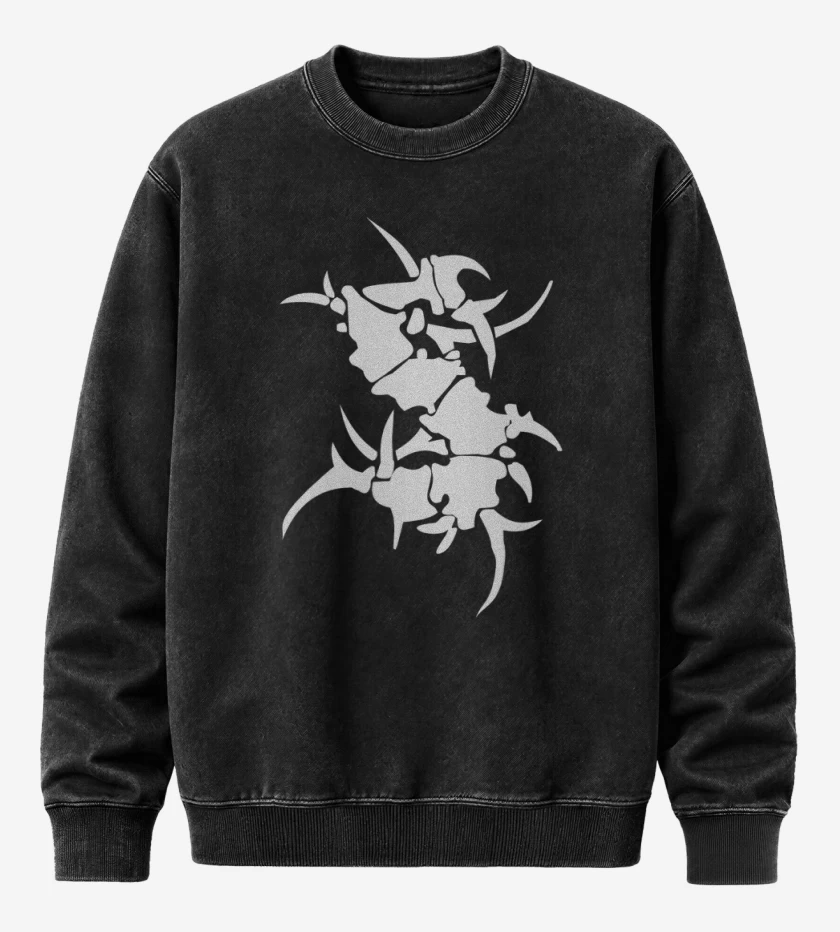 Poleron Polo Acid Wash Negro de S de Sepultura
