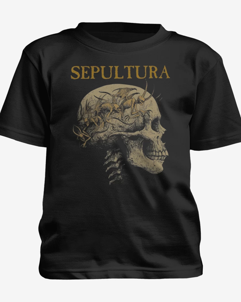 Polera de niño Negro de Sepultura Calavera