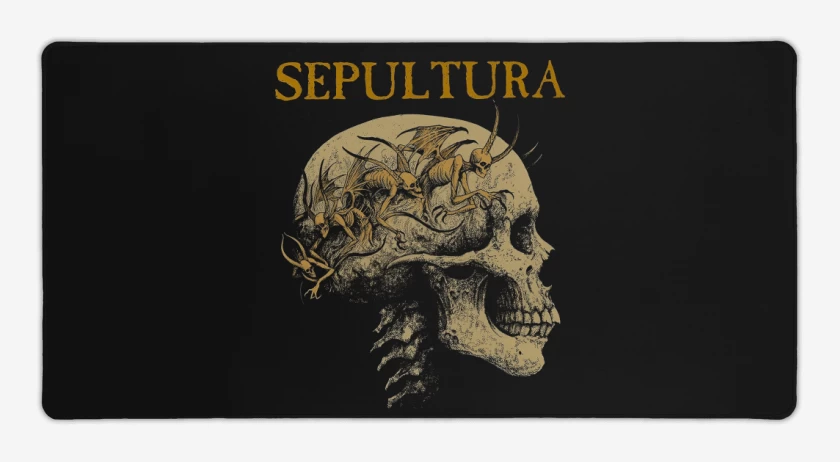 Mouse pad Gamer Negro de Sepultura Calavera