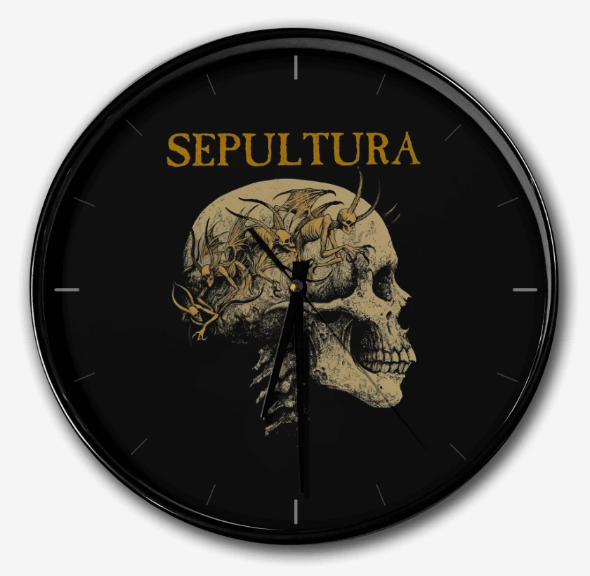 Reloj Negro de Sepultura Calavera