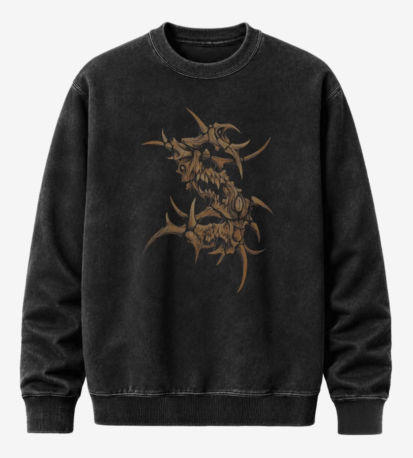 Poleron Polo Acid Wash Negro de Sepultura S