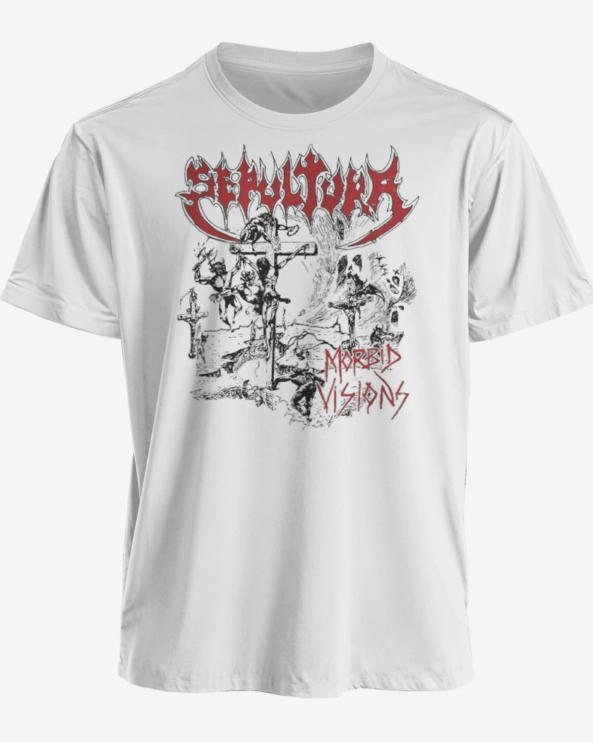 Polera premium Blanco de Sepultura Morbid
