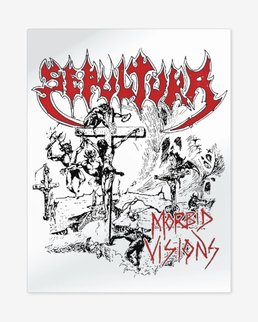 Print metalico Blanco de Sepultura Morbid