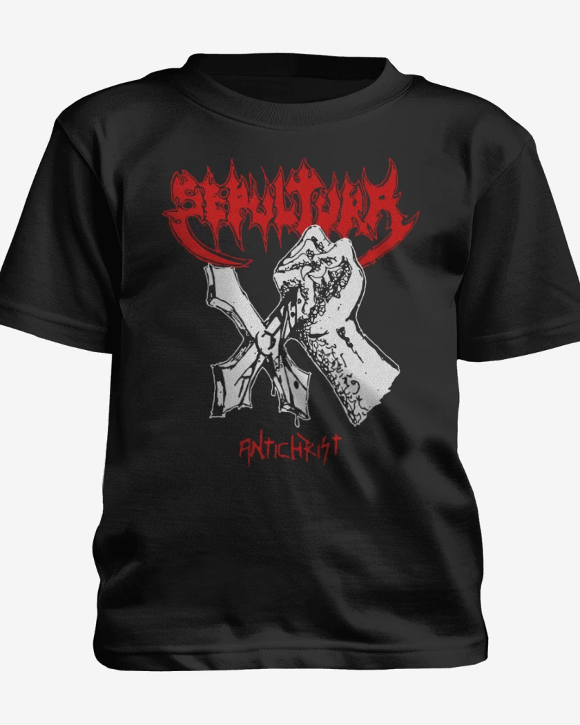 Polera de niño Negro de Sepultura Antichrist