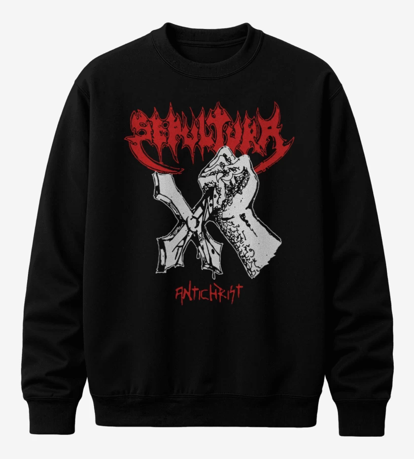 Poleron polo Negro de Sepultura Antichrist