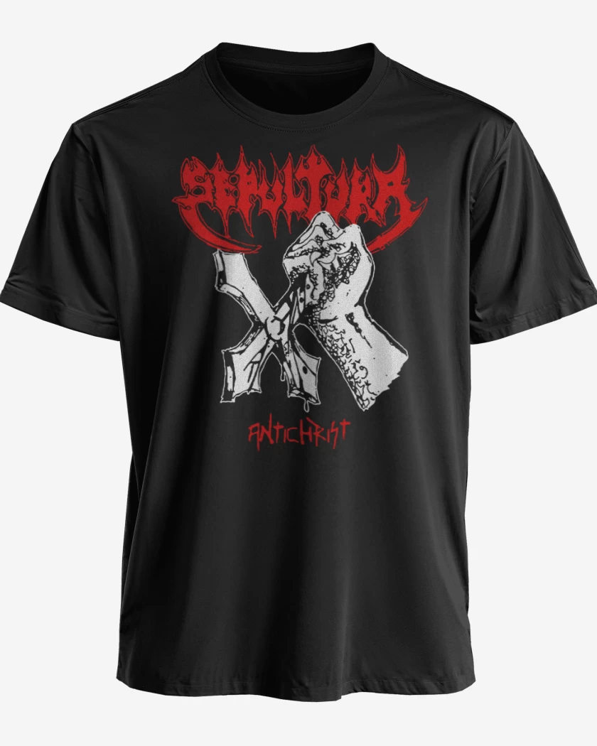 Polera premium Negro de Sepultura Antichrist
