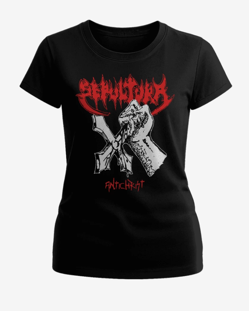Polera de Mujer Negro de Sepultura Antichrist