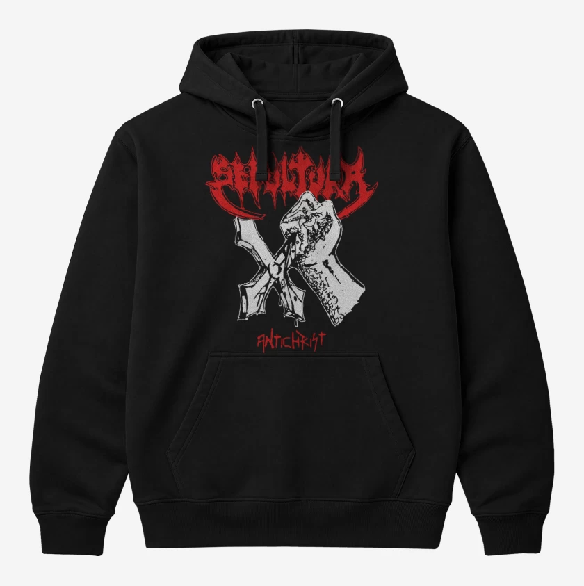 Polerón Canguro Negro de Sepultura Antichrist