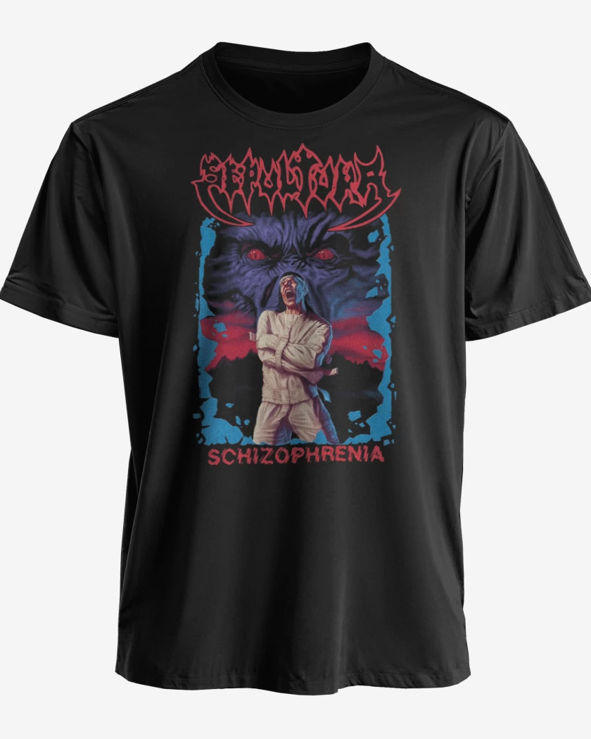 Polera premium Negro de Sepultura Schizo