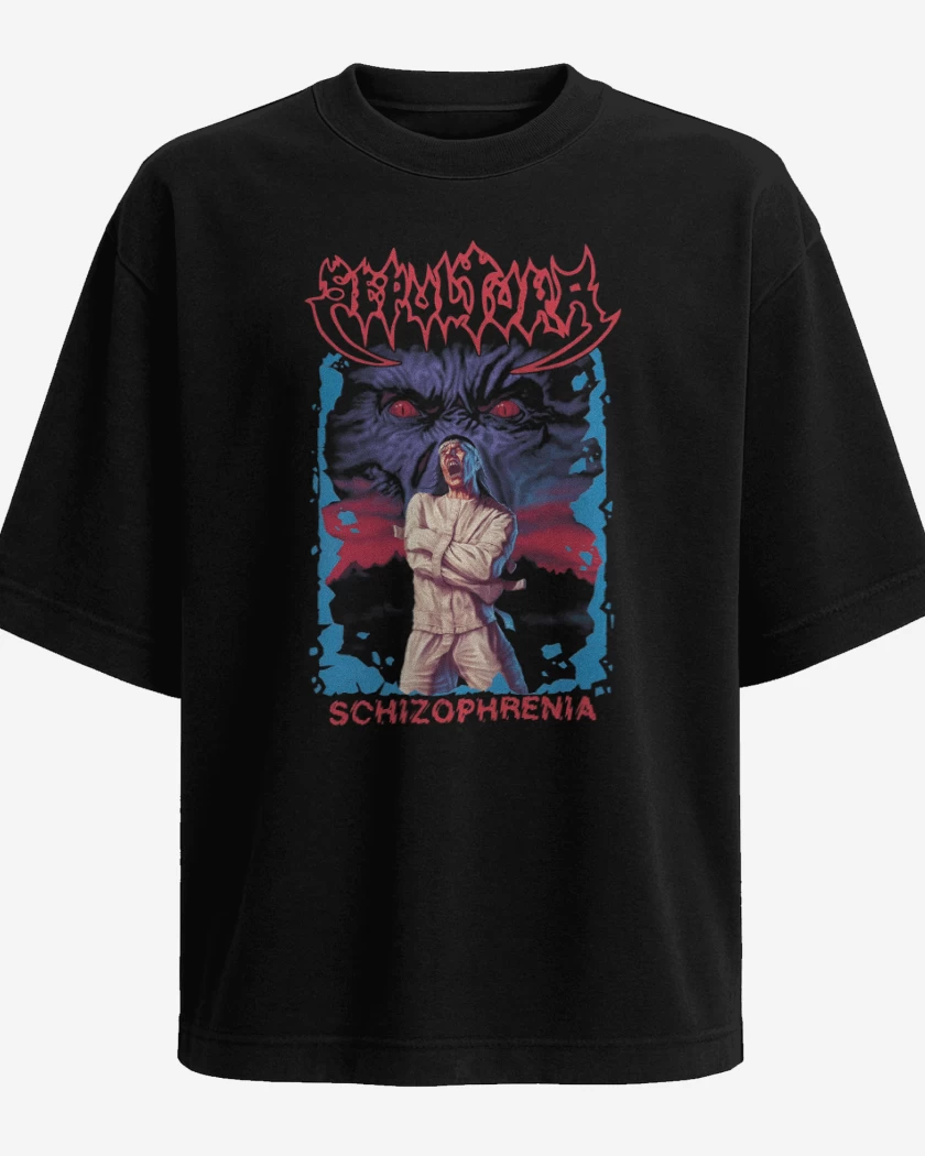 Polera Oversize Negro de Sepultura Schizo