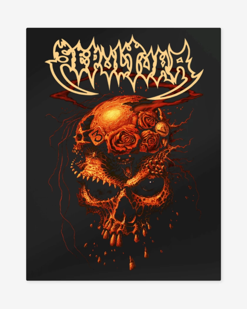 Print metalico Negro de Sepultura Beneath