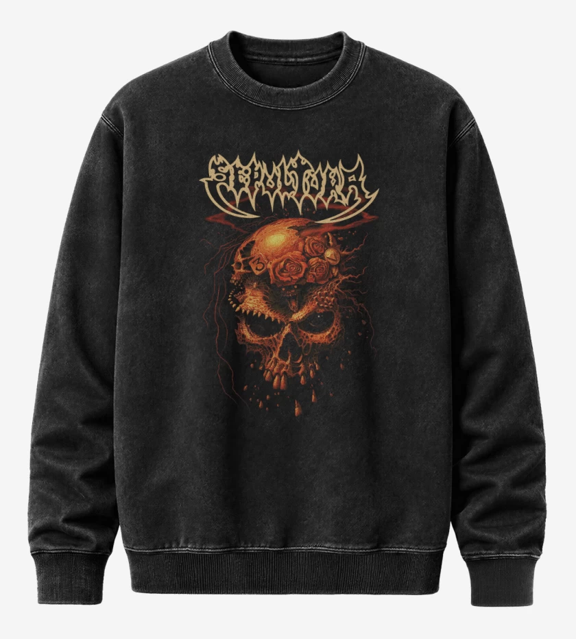Poleron Polo Acid Wash Negro de Sepultura Beneath