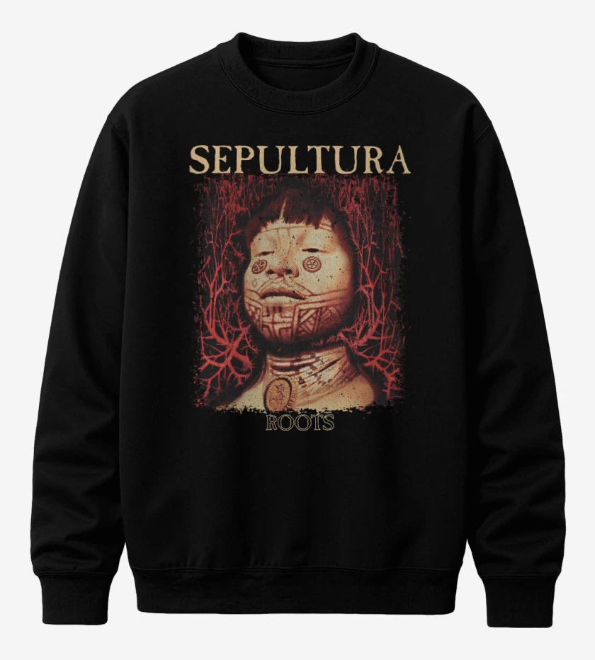 Poleron polo Negro de Sepultura Roots