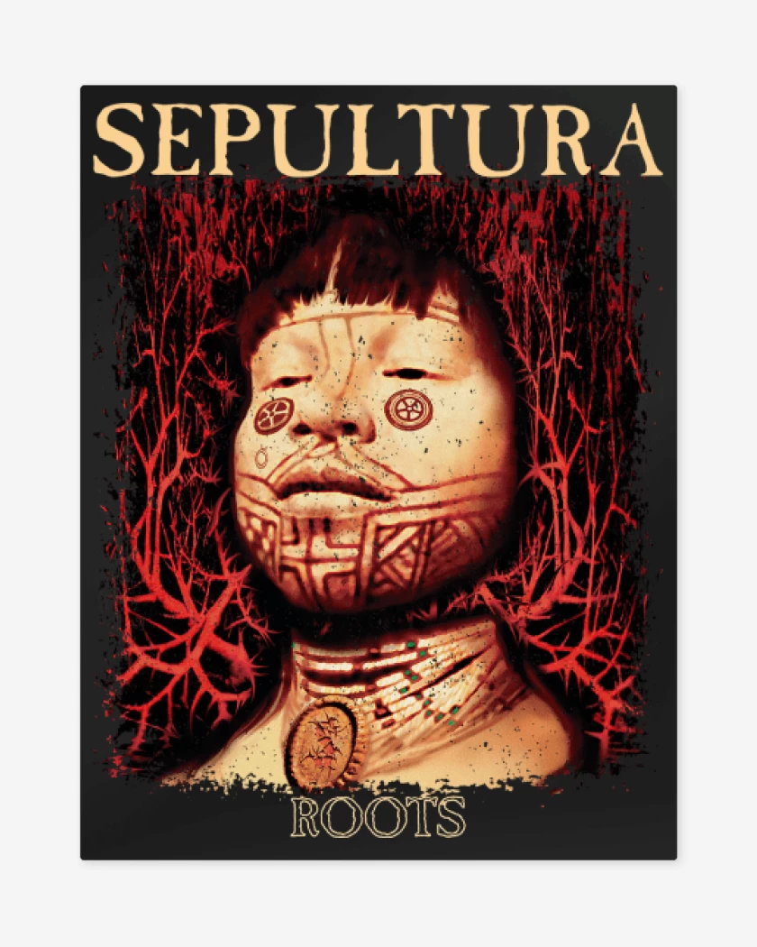 Print metalico Negro de Sepultura Roots