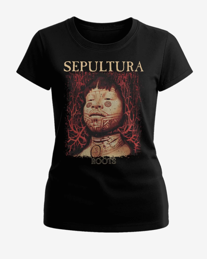 Polera de Mujer Negro de Sepultura Roots
